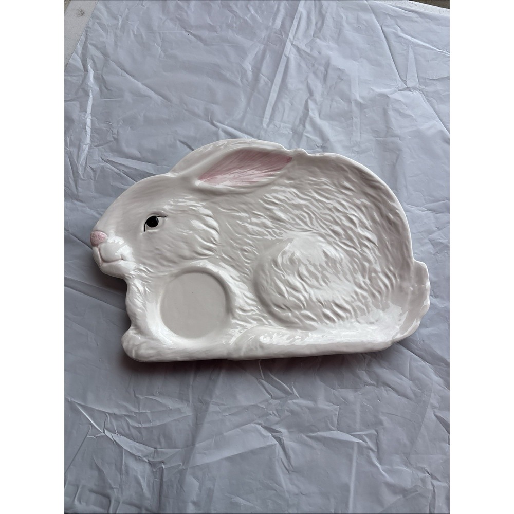 VTG Easter Bunny Vegetable Platter/Chip & Dip Japan 13"